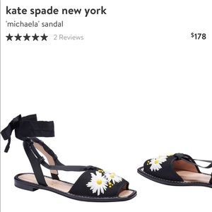Kate Spade Michaela black sandals with flowers